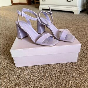 Elegant Lavender Block Heel Sandals